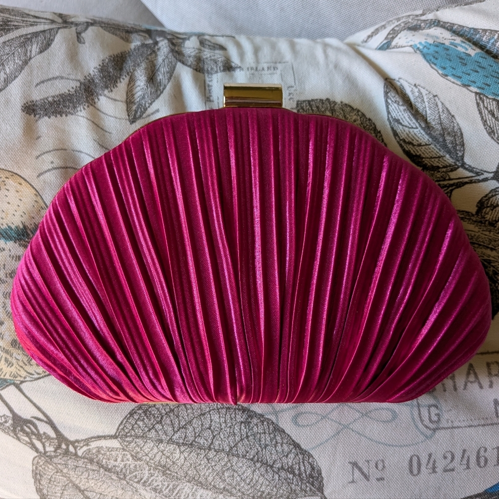 Pink and gold clutch purse